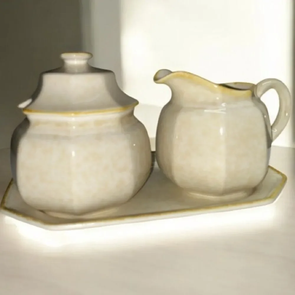 *1A Mikasa Romantics sugar bowl and creamer set includes tray 1980 - Picture 7 of 9